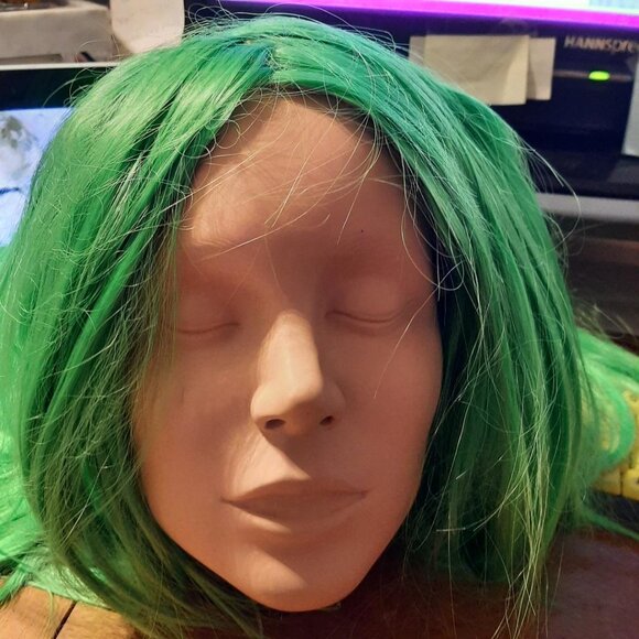 NEW ! Women Extra Long 39 Inch Wig Straight Green main image 5
